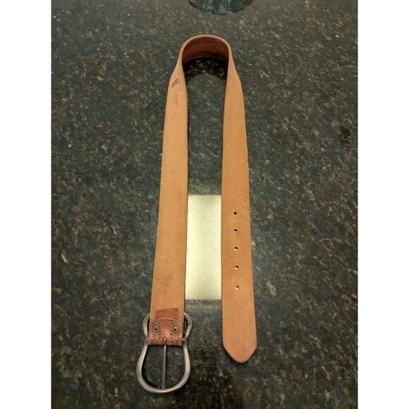 Levi's Belt Mens Sz 39 Brown Tooled Leather - Picture 5 of 7